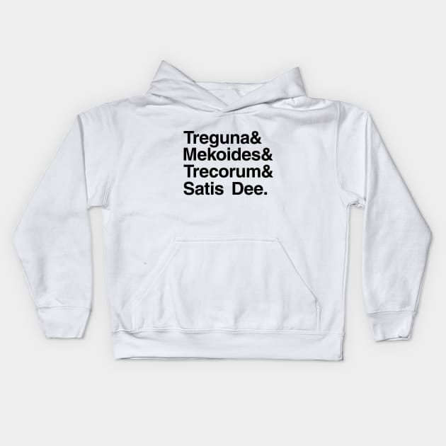 Treguna Mekoides Trecorum Satis Dee Kids Hoodie by ImageNation